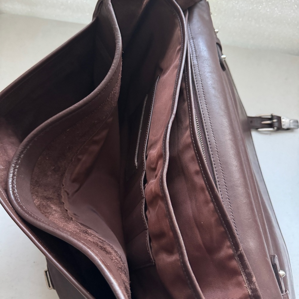 COACH LEATHER Unisex Madison #5325 Briefcase Laptop Bag Dark Brown Vintage - Picture 7 of 16